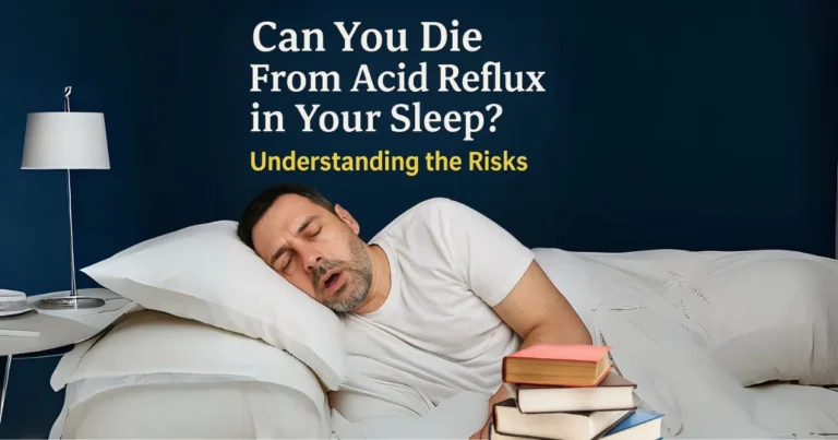 Man sleeping on his back showing risks linked to acid reflux — can you die from acid reflux in your sleep?