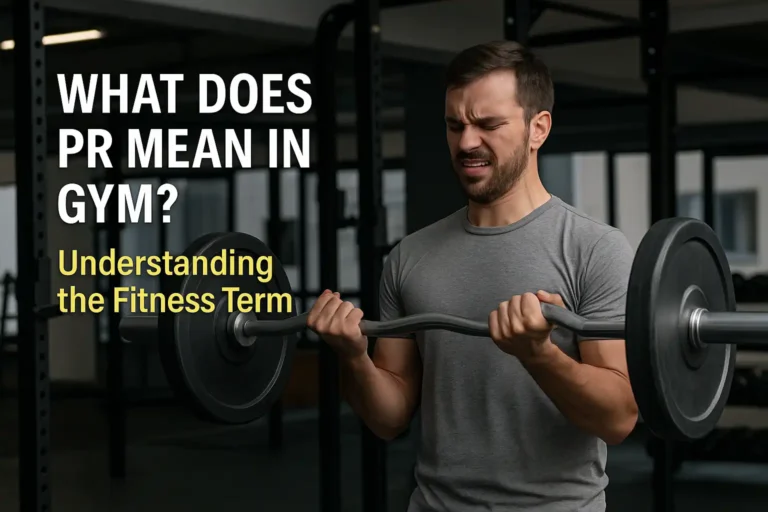 Man lifting barbell intensely — illustrating What Does PR Mean in Gym?