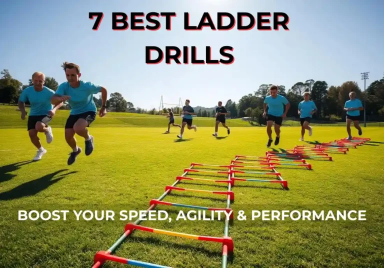 Athletes performing ladder drills outdoors to boost speed, agility, and performance.