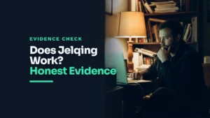 Does jelqing work: man researching the evidence on a laptop at night