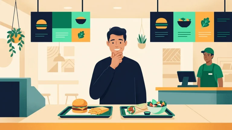 Healthy fast food options: choosing between a wrap and a burger tray