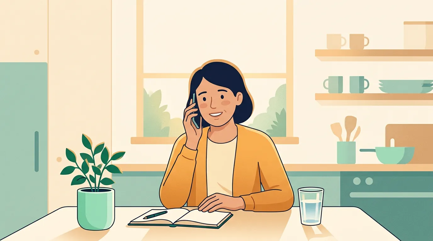 How to quit Zyn: woman calling a free quitline for coaching and support