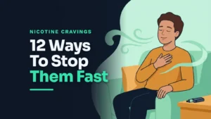 Nicotine cravings: man breathing slowly on a sofa to ride out the urge