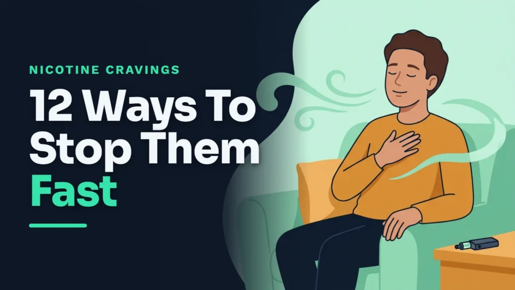 Nicotine cravings: man breathing slowly on a sofa to ride out the urge