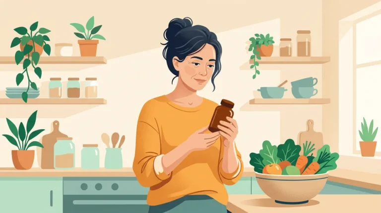 Supplements to strengthen blood vessels: woman reading a supplement bottle