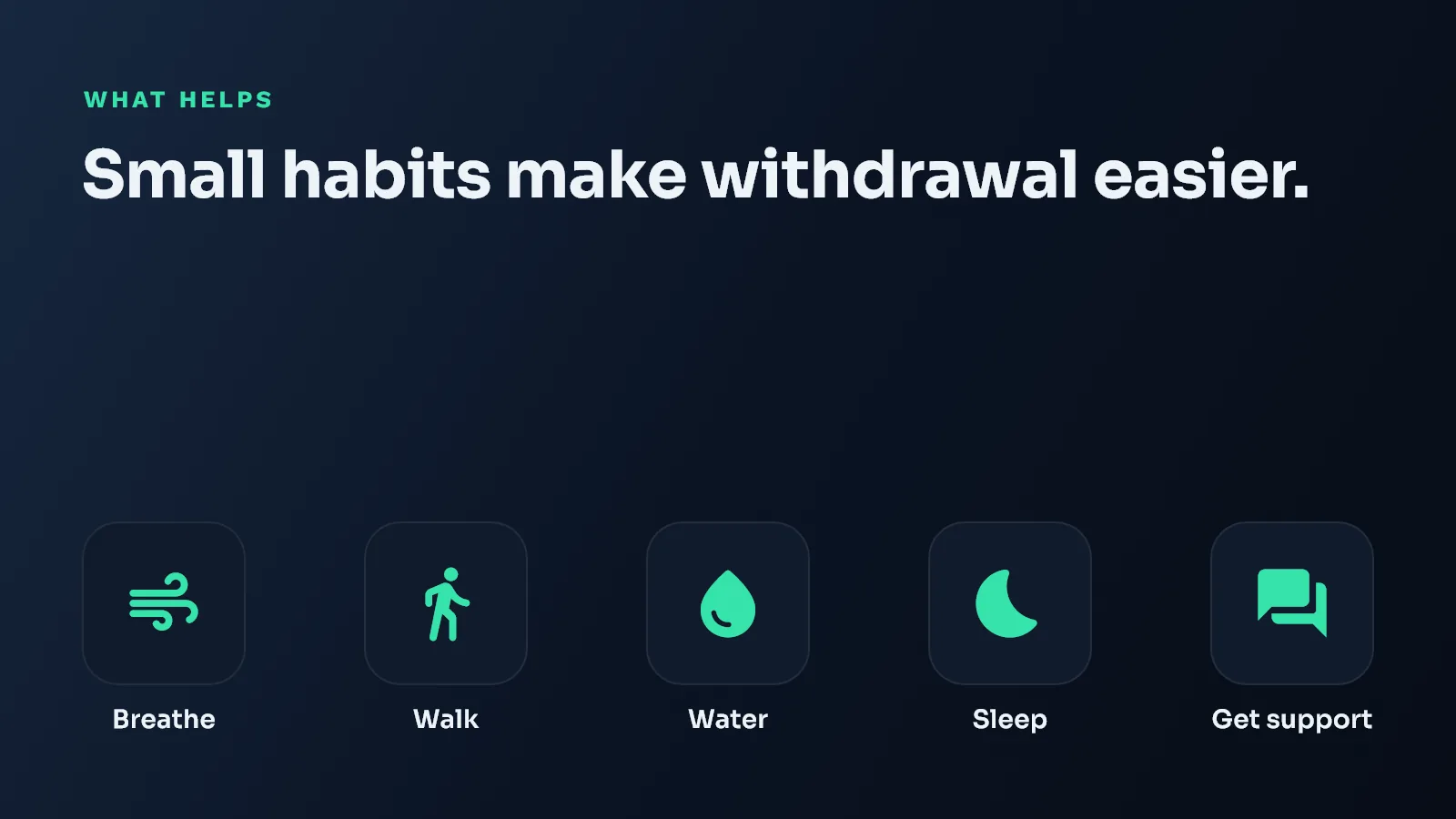 What helps with vaping withdrawal symptoms: breathing, walking, water, sleep and support