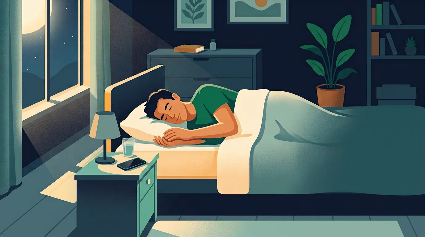 Why am I not losing weight: man sleeping well with his phone put away